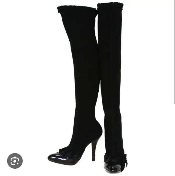 COPY - Tom Ford Yves Saint Laurent rive gauche otk suede patent boots - Picture 1 of 15